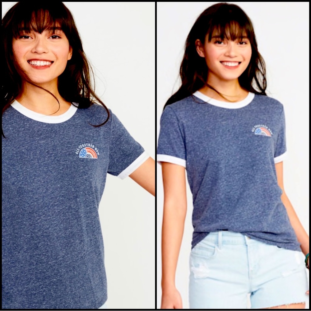 All Together Now - Rainbow Beatles Ringer Tee